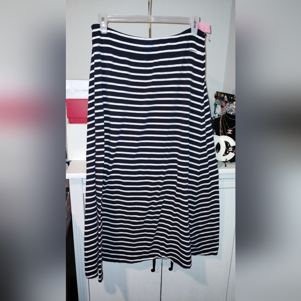 Talbot Stripe Midi Skirt